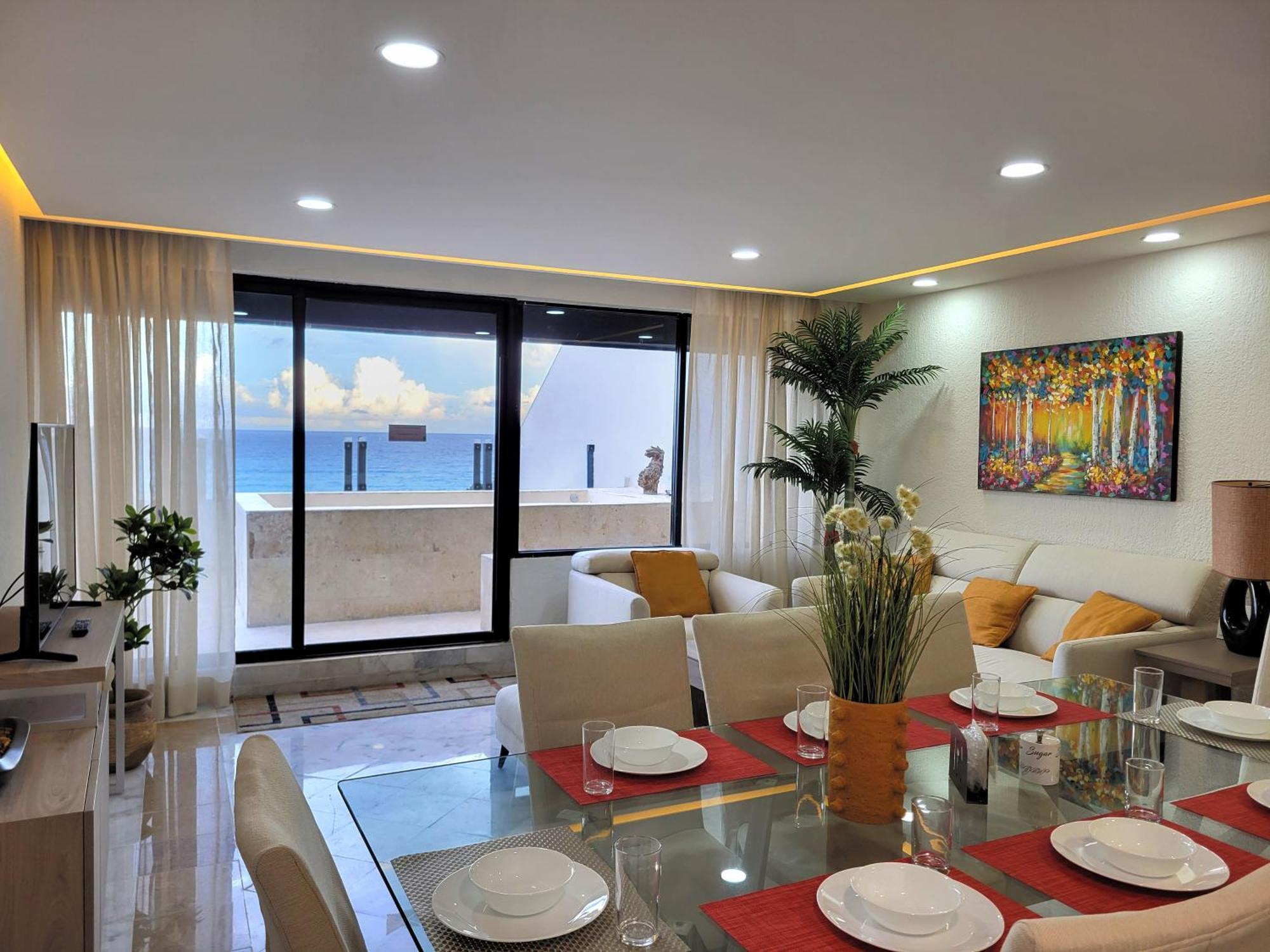 Beachfront Getaway Condo 坎昆 外观 照片