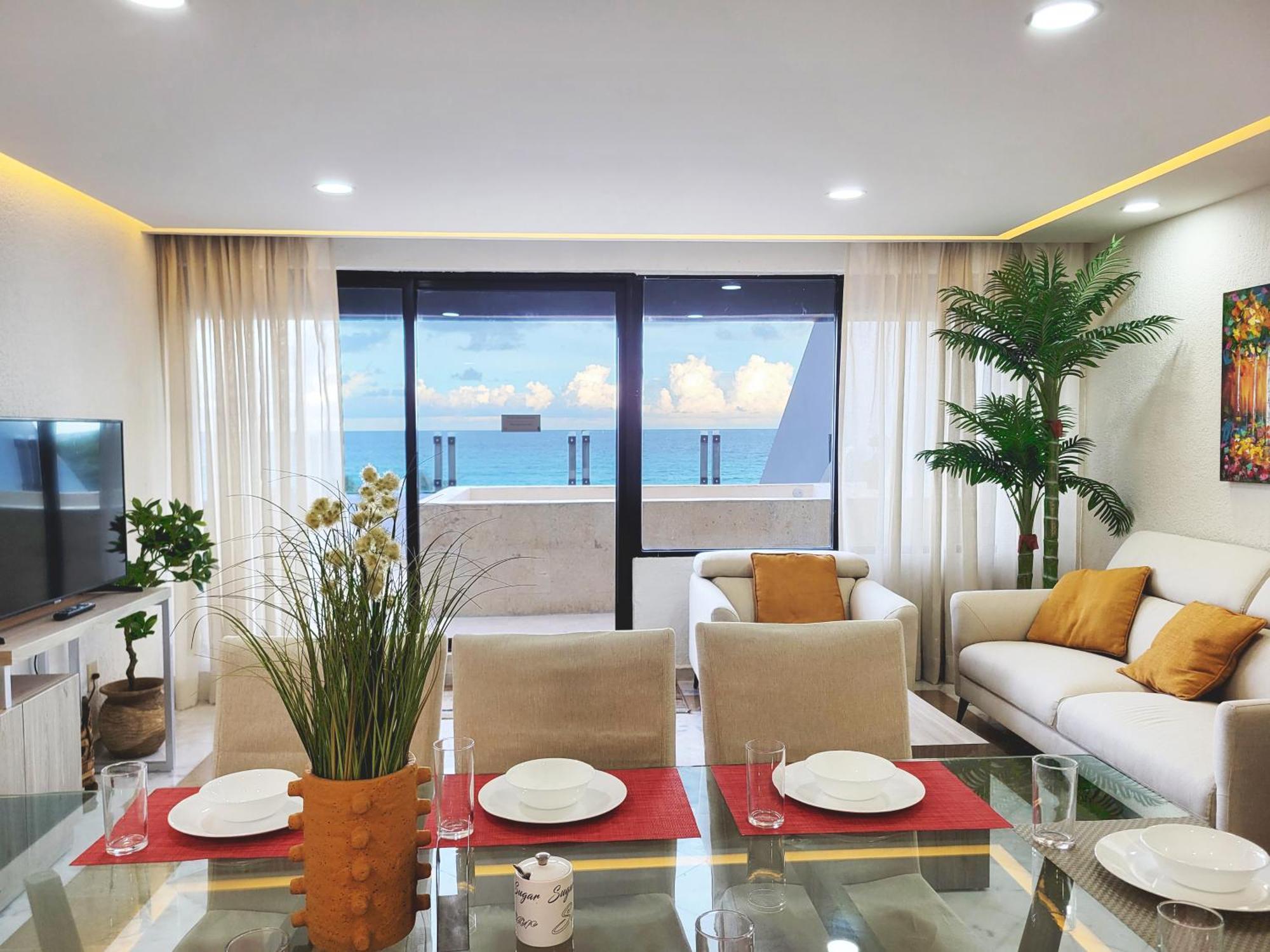 Beachfront Getaway Condo 坎昆 外观 照片